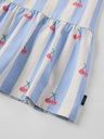 Gestreiftes Kurzarmkleid mit Kirschen-Print 3