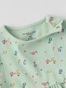 Geripptes Langarm-Babykleid mit Blumenprint 2