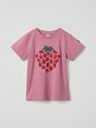 Mädchen T-Shirt mit Erdbeeren-Brustprint