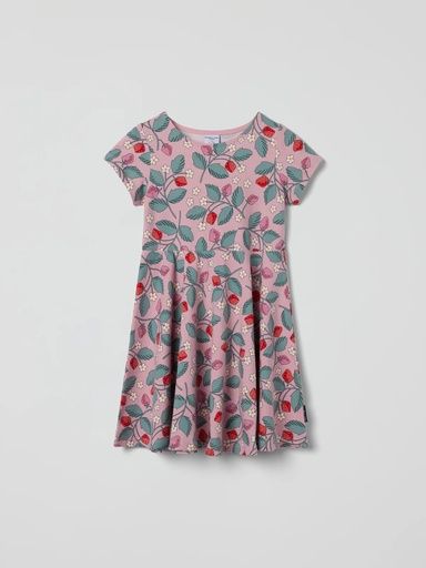 [01-36192.0] Kurzärmliges Mädchenkleid mit Erdbeeren-Print (98)