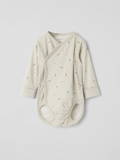 [01-37333.1] Baby-Langarm-Wickelbody verlängerbar Bienen-Print (56)
