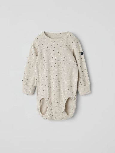 [01-37336.1] Gerippter Baby-Langarmbody mit Punkten (56)