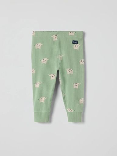 [01-37655.1] Gerippte Babyhose mit Elefanten-Print (56)