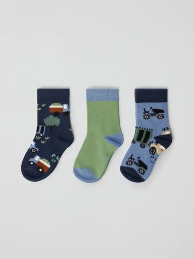 [01-37354.5] 3-Pack Kindersocken bunt gemustert (Blau, 22/24)