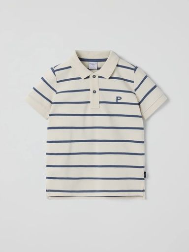 [01-37715.1] Gestreiftes Kinder-Poloshirt aus Bio-Baumwolle (98)