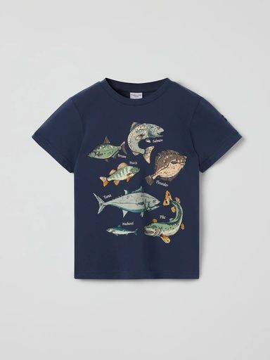 [01-37716.10] Kinder T-Shirt mit Print (Dunkelblau, 122)