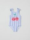 Gestreiftes Badekleid mit Kirschen-Motiv