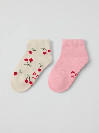 [01-37766.1] 2er-Pack Sneakersocken Kirschen-Print (22/24)