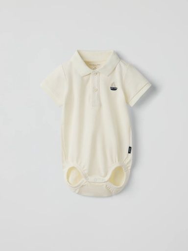 [01-38153.1] Kurzarm-Babybody mit Polokragen (62)