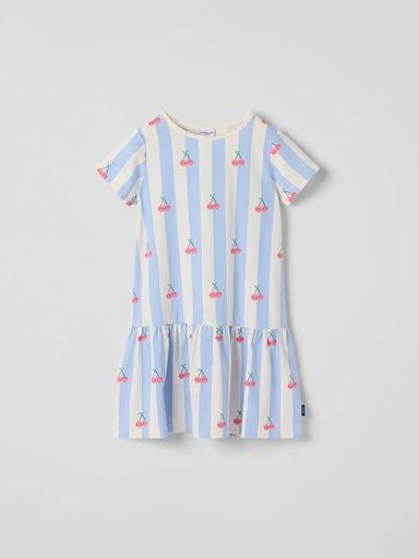 [01-37726.0] Gestreiftes Kurzarmkleid mit Kirschen-Print (92)