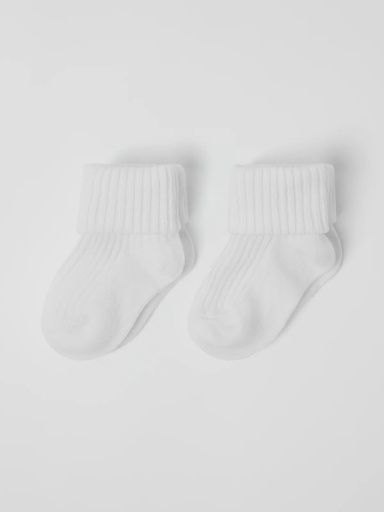 [01-37348.4] 2-er Pack Baby-Socken Bio-Baumwolle (Weiss, 10/12)