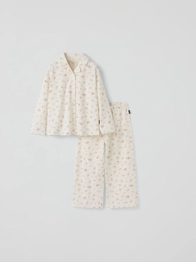 [01-38488.1] Weicher Kinder-Pyjama Blumenprint 2-Teiler (98/104)