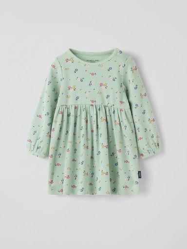 [01-38504.1] Geripptes Langarm-Babykleid mit Blumenprint (56)
