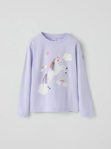 [01-38516.1] Mädchen-Langarmshirt mit Einhornmotiv (98)