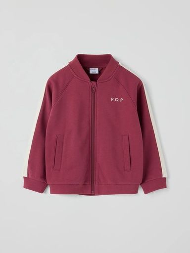 [01-38524.0] Weiche Kinder-Sweatjacke mit Taschen (Himbeer, 98)