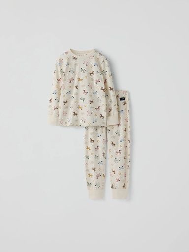 [01-39053.1] Kinder-Pyjama Pferdemotiv 2-Teiler (98/104)