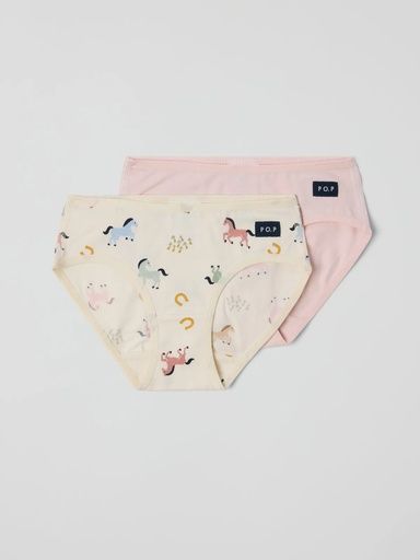 [01-39056.1] 2-Pack Mädchen Unterhosen Pferde-Print (98/104)