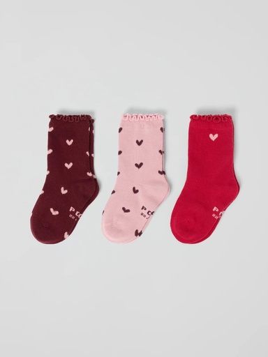 [01-39062.1] 3er-Pack Kindersocken mit Herzmotiv (22/24)
