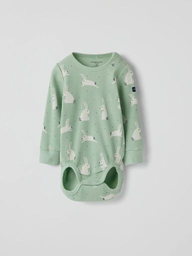 [01-39072.1] Gerippter Baby-Langarmbody mit Hasenmotiv (56)