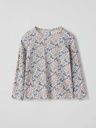 Geripptes Mädchen Langarmshirt Blümchen