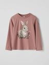 Mädchen-Langarmshirt mit Hasen-Print