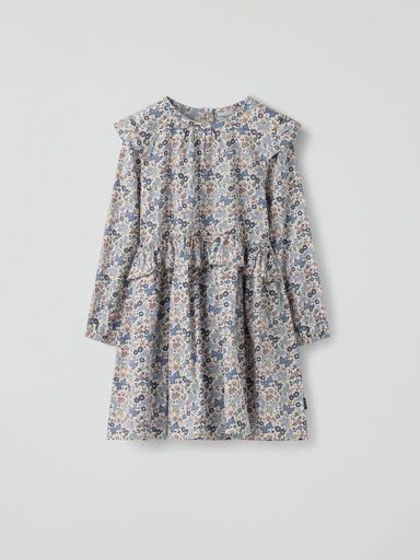 [01-39091.1] Langärmliges Mädchenkleid mit Blumenmuster (98)