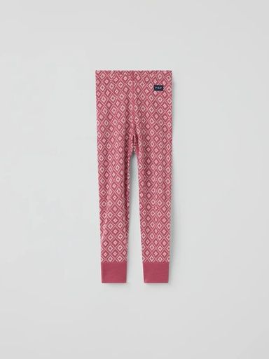 [01-38543.0] Lange Merino-Kinderunterhose mit Jacquardmuster (Himbeer, 134/140)